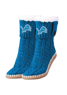 Detroit Lions Logo Sherpa Footy Womens Slippers