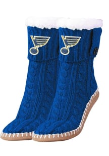 St Louis Blues Logo Sherpa Footy Womens Slippers