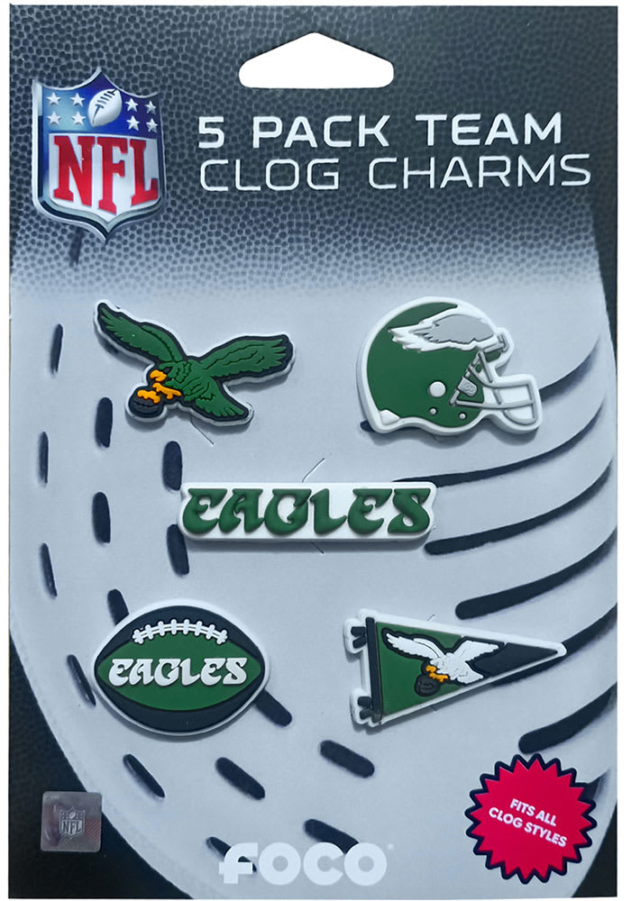Philadelphia Eagles GREEN 5pk Clog Charms Shoelaces 16055189