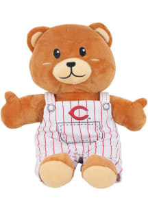 Cincinnati Reds Forever Collectibles  12 Inch Pinstripe Overall Bear Plush - Red