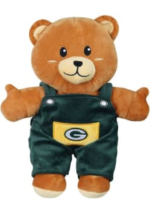 Green Bay Packers Forever Collectibles  12 Inch Solid Overalls Bear Plush - Green