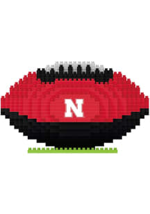 Forever Collectibles Red Nebraska Cornhuskers 3D BRXLZ Football Puzzle