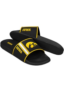 Stripe Molded Iowa Hawkeyes Mens Slides - Black