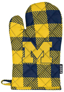 Yellow Michigan Wolverines Buffalo Plaid Grill Mitt