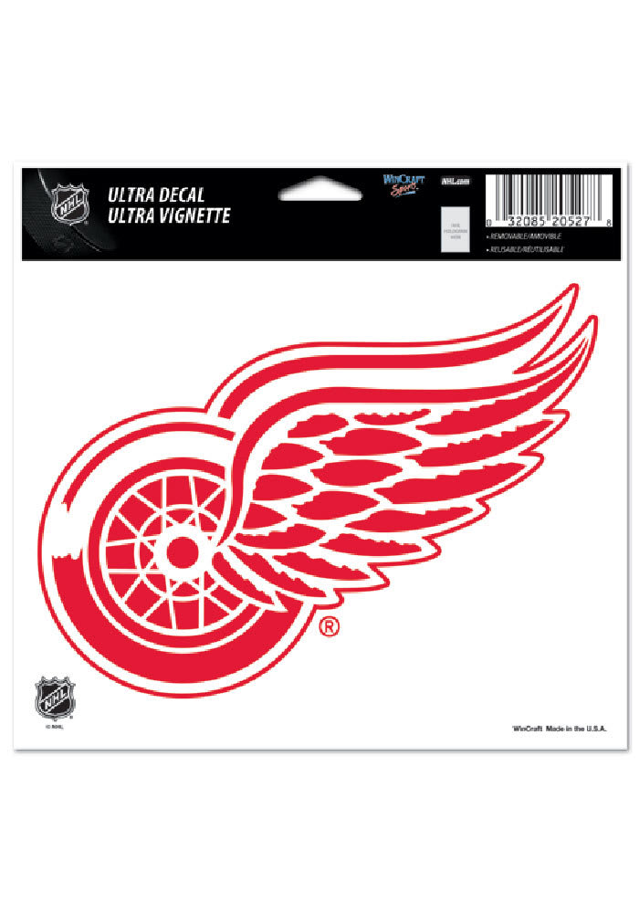 Detroit Red Wings 5x6 Logo Auto Decal - Red