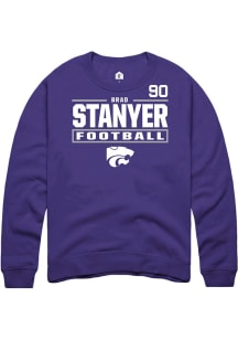 Brad Stanyer Rally Mens Purple K-State Wildcats NIL Stacked Box Player Crew