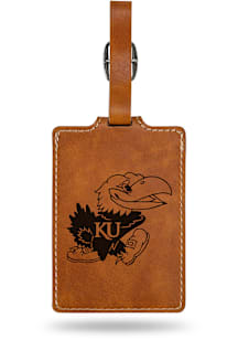 Kansas Jayhawks Brown Laser Engraved Luggage Tag