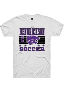 Lily Hendrickson Rally Mens White K-State Wildcats NIL Striped Player T Shirt