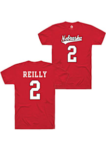 Bergen Reilly Rally Mens Red Nebraska Cornhuskers NIL Shirzees Player T Shirt