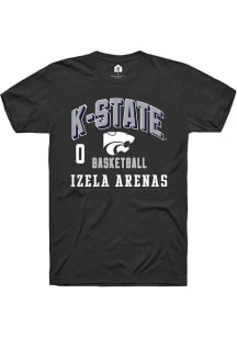 Izela Arenas Rally Mens Black K-State Wildcats NIL Arch Logo Player T Shirt