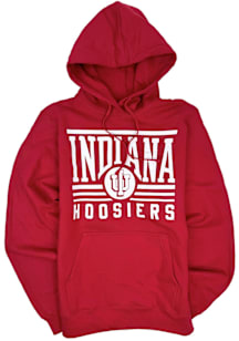 Indiana Hoosiers Mens Red Arch Name Mascot Long Sleeve Hoodie