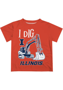 Illinois Fighting Illini Infant Excavator Short Sleeve T-Shirt Orange