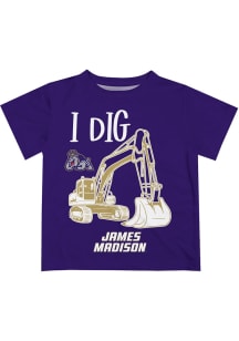 James Madison Dukes Infant Excavator Short Sleeve T-Shirt Purple
