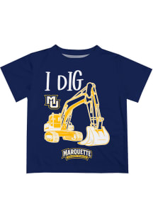 Marquette Golden Eagles Infant Excavator Short Sleeve T-Shirt Navy Blue