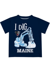 Maine Black Bears Infant Excavator Short Sleeve T-Shirt Blue