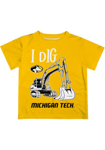 Vive La Fete Michigan Tech Huskies Infant Excavator Short Sleeve T-Shirt Gold