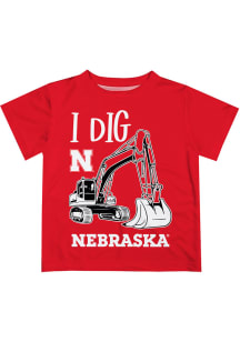 Infant Nebraska Cornhuskers Red Vive La Fete Excavator Short Sleeve T-Shirt