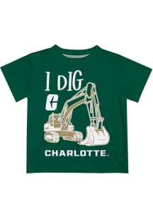 Vive La Fete UNCC 49ers Infant Excavator Short Sleeve T-Shirt Green