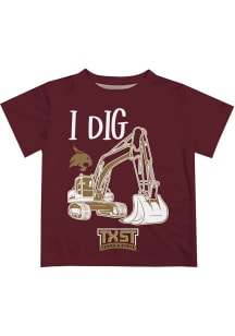 Texas State Bobcats Infant Excavator Short Sleeve T-Shirt Maroon