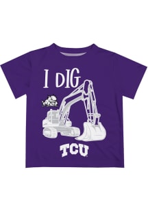 TCU Horned Frogs Infant Excavator Short Sleeve T-Shirt Purple