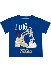 Tulsa Golden Hurricane Infant Excavator Short Sleeve T-Shirt Blue