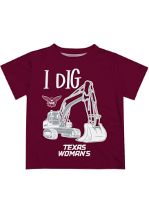 Texas Womans University Infant Excavator Short Sleeve T-Shirt Maroon
