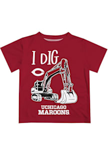 Vive La Fete University of Chicago Maroons Infant Excavator Short Sleeve T-Shirt Maroon