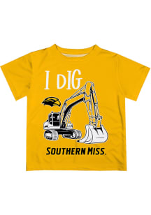 Southern Mississippi Golden Eagles Infant Excavator Short Sleeve T-Shirt Gold