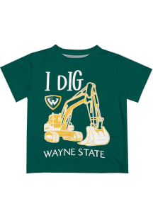 Wayne State Warriors Infant Excavator Short Sleeve T-Shirt Green