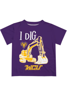 West Chester Golden Rams Infant Excavator Short Sleeve T-Shirt Purple