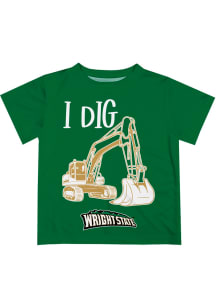 Wright State Raiders Infant Excavator Short Sleeve T-Shirt Green
