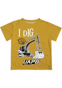 Arkansas Pine Bluff Golden Lions Toddler Gold Excavator Short Sleeve T-Shirt