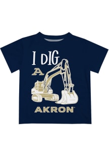 Akron Zips Toddler Blue Excavator Short Sleeve T-Shirt