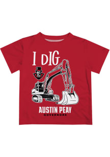 Austin Peay Governors Toddler Red Excavator Short Sleeve T-Shirt