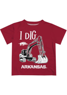 Arkansas Razorbacks Toddler Red Excavator Short Sleeve T-Shirt