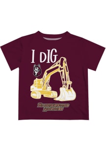 Vive La Fete Bloomsburg University Huskies Toddler Maroon Excavator Short Sleeve T-Shirt