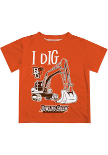 Vive La Fete Bowling Green Falcons Toddler Orange Excavator Short Sleeve T-Shirt