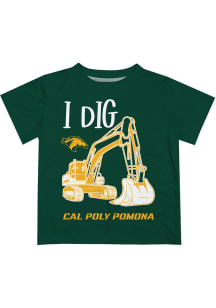 Cal Poly Mustangs Toddler Green Excavator Short Sleeve T-Shirt