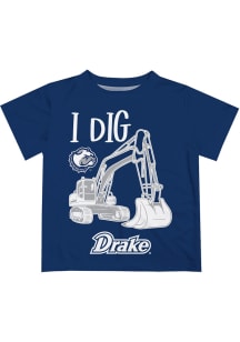 Drake Bulldogs Toddler Blue Excavator Short Sleeve T-Shirt