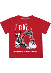 Eastern Washington Eagles Toddler Red Excavator Short Sleeve T-Shirt