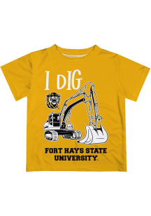 Fort Hays State Tigers Toddler Gold Excavator Short Sleeve T-Shirt