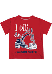 Fresno State Bulldogs Toddler Red Excavator Short Sleeve T-Shirt