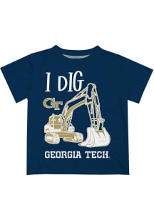 GA Tech Yellow Jackets Toddler Navy Blue Excavator Short Sleeve T-Shirt