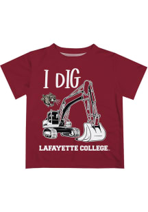 Lafayette College Toddler Maroon Excavator Short Sleeve T-Shirt