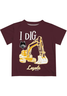 Loyola Ramblers Toddler Maroon Excavator Short Sleeve T-Shirt