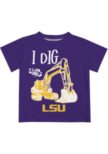 LSU Tigers Toddler Purple Excavator Short Sleeve T-Shirt