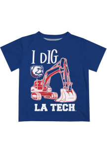 Louisiana Tech Bulldogs Toddler Blue Excavator Short Sleeve T-Shirt