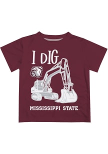 Mississippi State Bulldogs Toddler Maroon Excavator Short Sleeve T-Shirt
