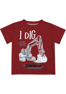 Nicholls State Colonels Toddler Red Excavator Short Sleeve T-Shirt