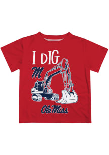 Ole Miss Rebels Toddler Red Excavator Short Sleeve T-Shirt